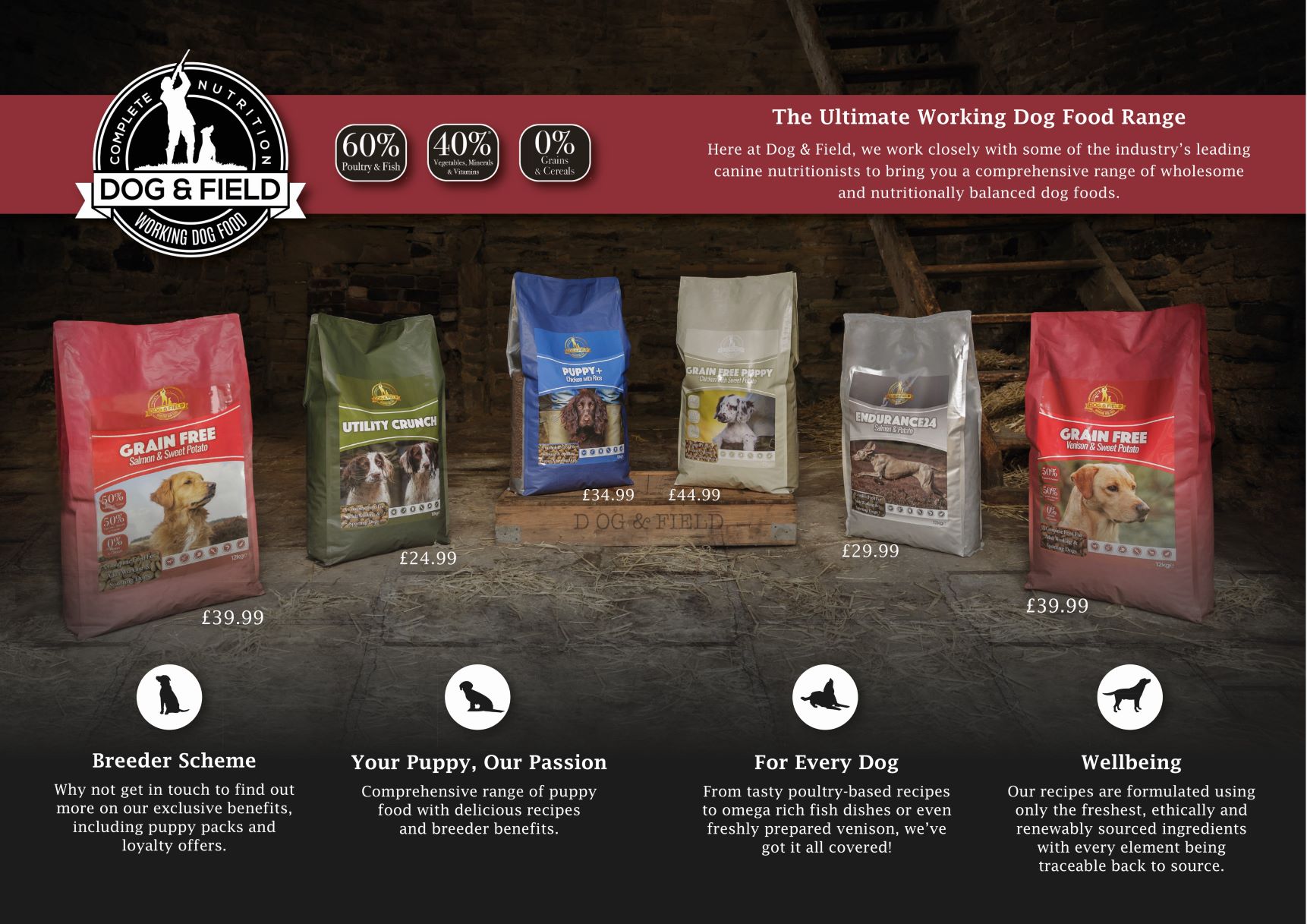 Dog and Field dog food bags